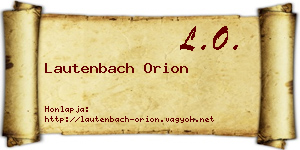 Lautenbach Orion névjegykártya